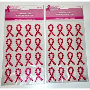 32 BREAST CANCER Pink Gem Stickers - Scrapbooking Cardmaking Crafts